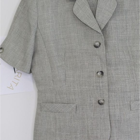 Vintage blazer and pants set gray 14 excellent conditions short sleeves - Picture 7 of 9